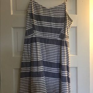 Old Navy Fit and Flare denim stripped dress